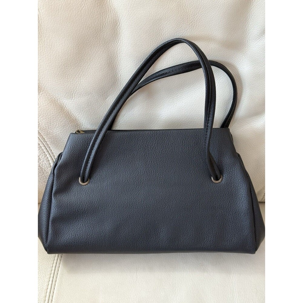 Vintage Leather Black Handbag Satchel by Ever Right 1960s
